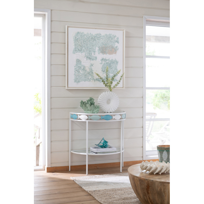 CONSOLE POISSON FER BL/BLA (80x40x80cm) 