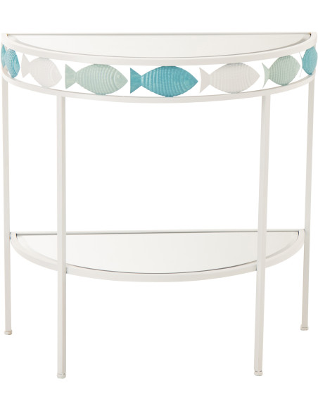 CONSOLE POISSON FER BL/BLA (80x40x80cm) 