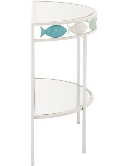 CONSOLE POISSON FER BL/BLA (80x40x80cm) 