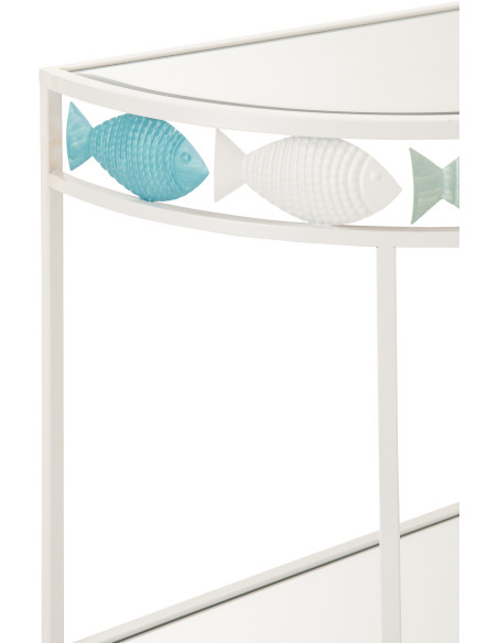 CONSOLE POISSON FER BL/BLA (80x40x80cm) 