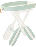 Table d’appoint bateau Boot 64 cm bleu clair et blanc bois MDF