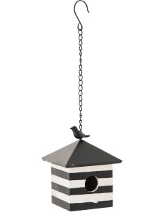 NICHOIR LIGNÉ BOIS NOIR/BLANC (15,8x15,8x50,8cm) 