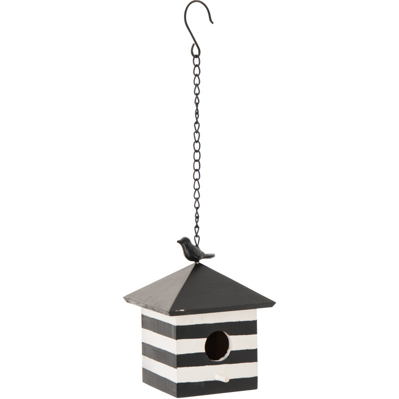 NICHOIR LIGNÉ BOIS NOIR/BLANC (15,8x15,8x50,8cm) 