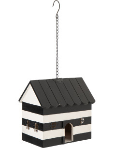 NICHOIR LIGNÉ BOIS NOIR/BLANC (28x20,3x59,7cm) 