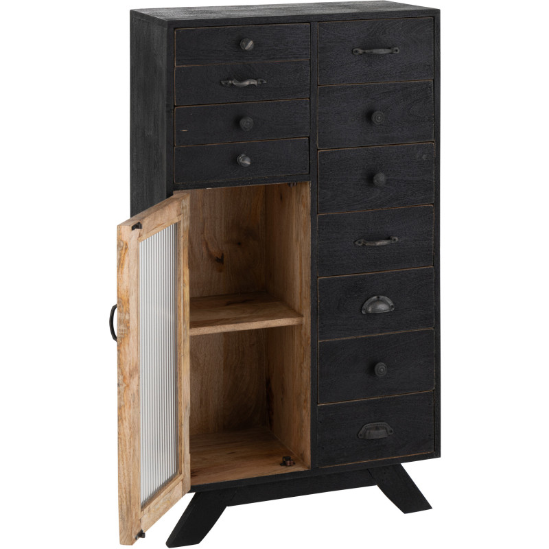 MEUBLE BOIS DE MANGUIER NOIR (62x30x110cm) 