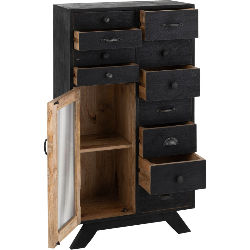 MEUBLE BOIS DE MANGUIER NOIR (62x30x110cm) 