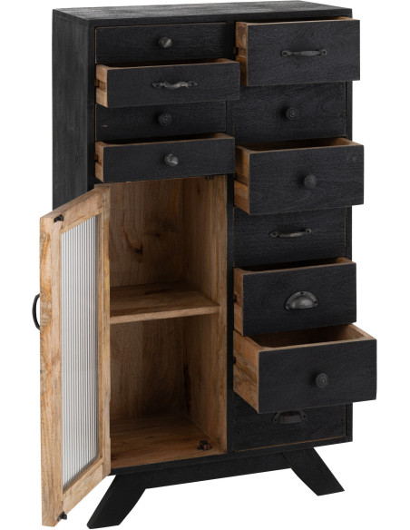 MEUBLE BOIS DE MANGUIER NOIR (62x30x110cm) 