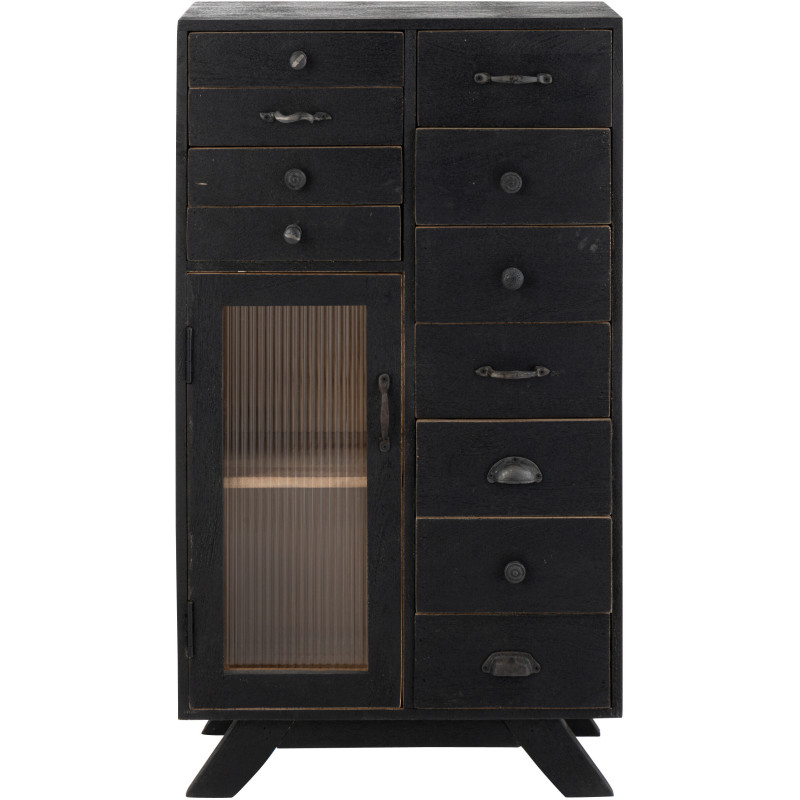 MEUBLE BOIS DE MANGUIER NOIR (62x30x110cm) 