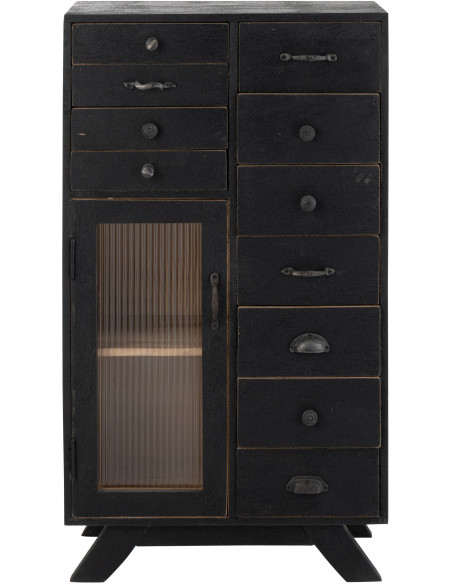 MEUBLE BOIS DE MANGUIER NOIR (62x30x110cm) 