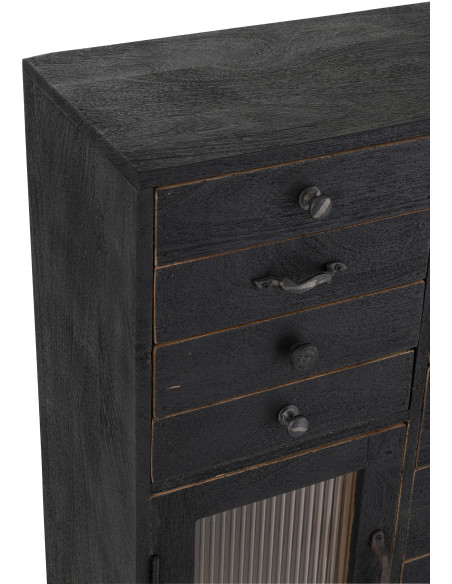 MEUBLE BOIS DE MANGUIER NOIR (62x30x110cm) 