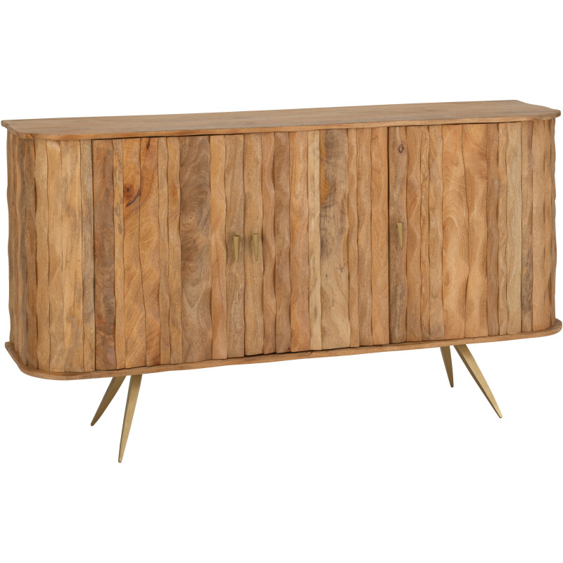 BUFFET CURVE BOIS NATUREL (152x40x83cm) 