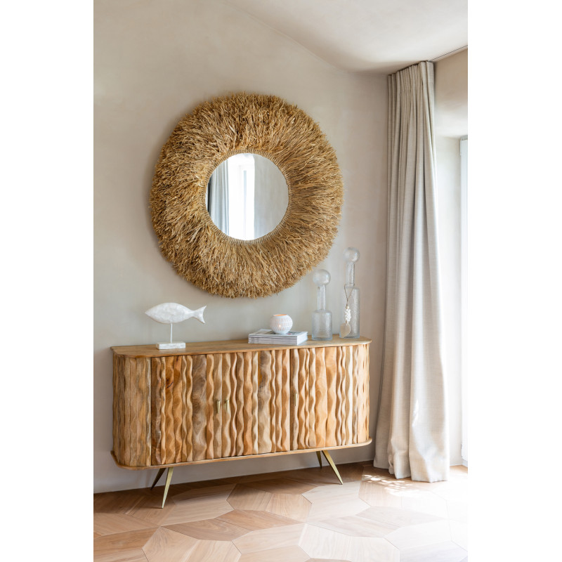 BUFFET CURVE BOIS NATUREL (152x40x83cm) 