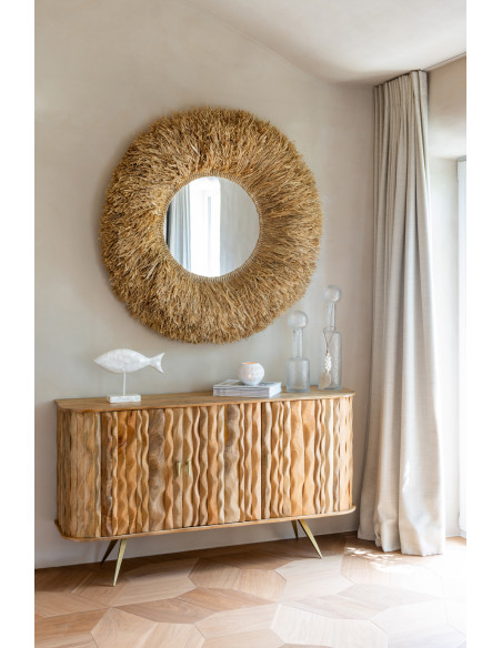 BUFFET CURVE BOIS NATUREL (152x40x83cm) 