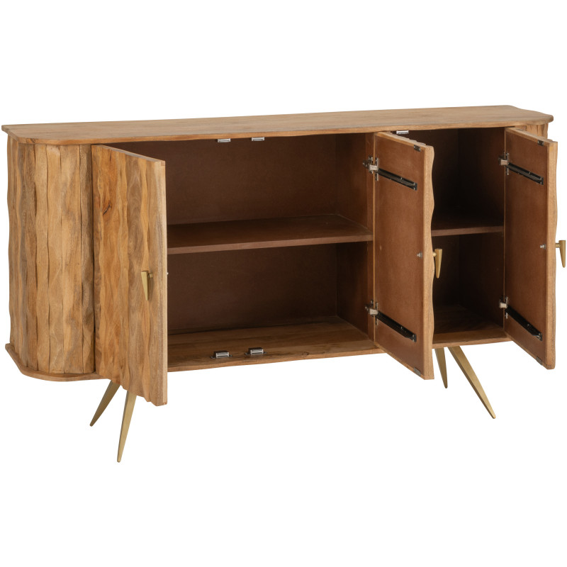 BUFFET CURVE BOIS NATUREL (152x40x83cm) 