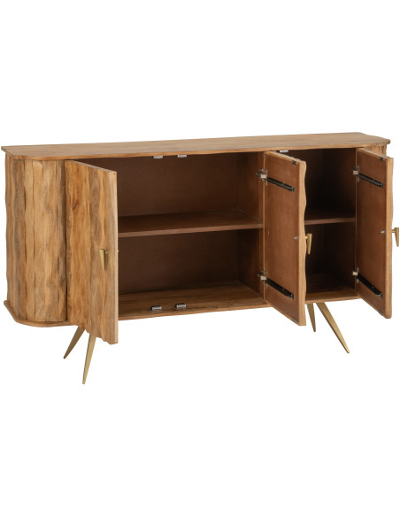 BUFFET CURVE BOIS NATUREL (152x40x83cm) 