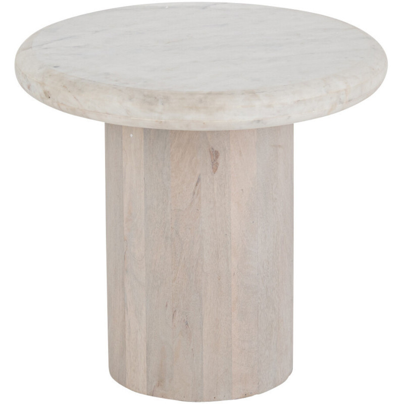 TABLE D'APPOINT RND MARB BLA S (46x46x42cm) 
