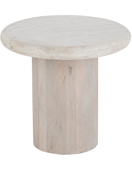 TABLE D'APPOINT RND MARB BLA S (46x46x42cm) 