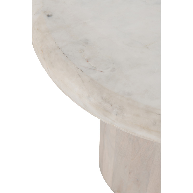 TABLE D'APPOINT RND MARB BLA S (46x46x42cm) 