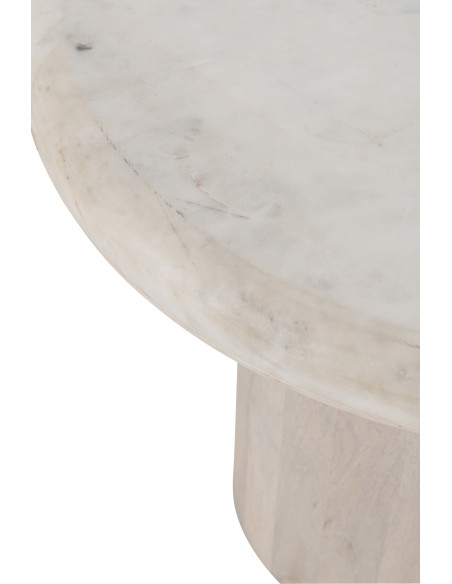TABLE D'APPOINT RND MARB BLA S (46x46x42cm) 