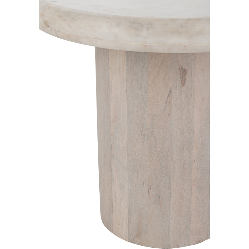 TABLE D'APPOINT RND MARB BLA S (46x46x42cm) 