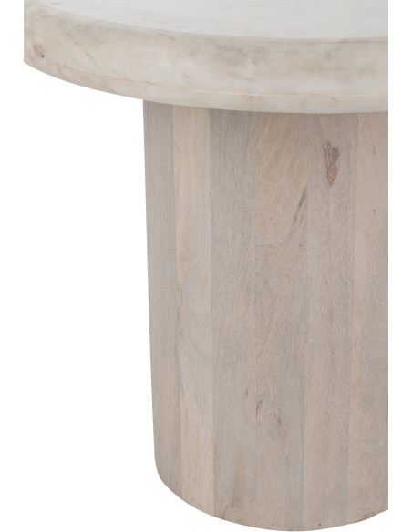 TABLE D'APPOINT RND MARB BLA S (46x46x42cm) 