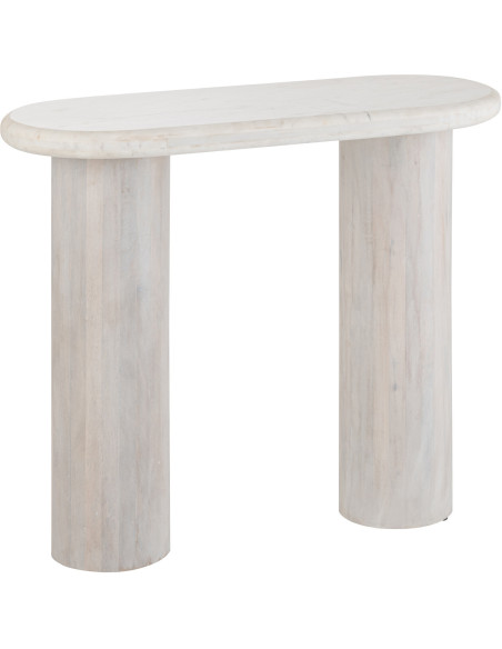 CONSOLE MARBRE BLANC CASSÉ (91x38x76cm) 