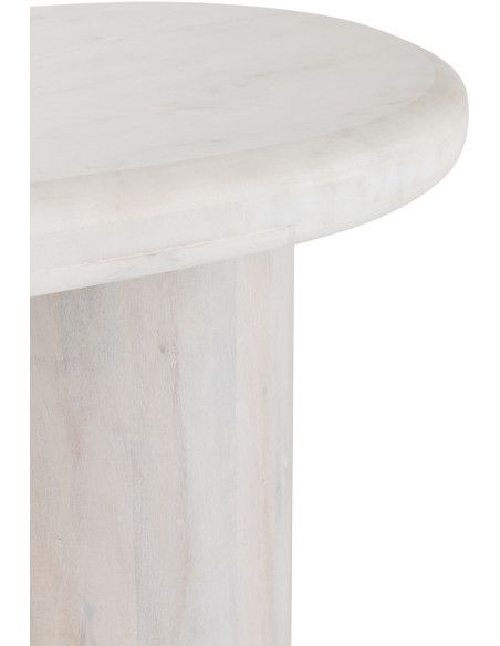 CONSOLE MARBRE BLANC CASSÉ (91x38x76cm) 