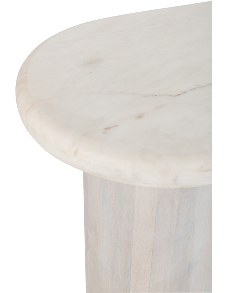 CONSOLE MARBRE BLANC CASSÉ (91x38x76cm) 
