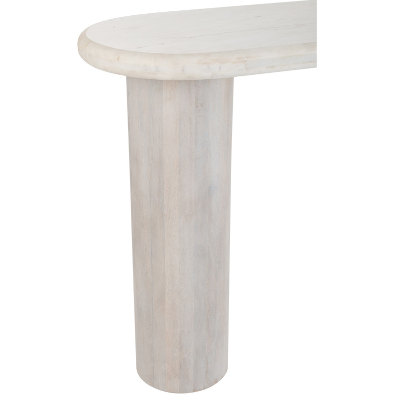 CONSOLE MARBRE BLANC CASSÉ (91x38x76cm) 