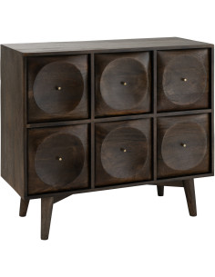 COMMODE CIRCLE DESIGN BOIS MAR (99x40x88cm) 