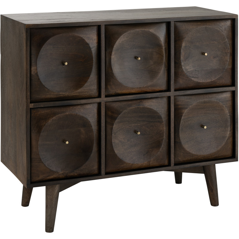 COMMODE CIRCLE DESIGN BOIS MAR (99x40x88cm) 