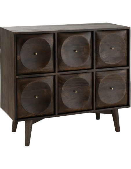 COMMODE CIRCLE DESIGN BOIS MAR (99x40x88cm) 