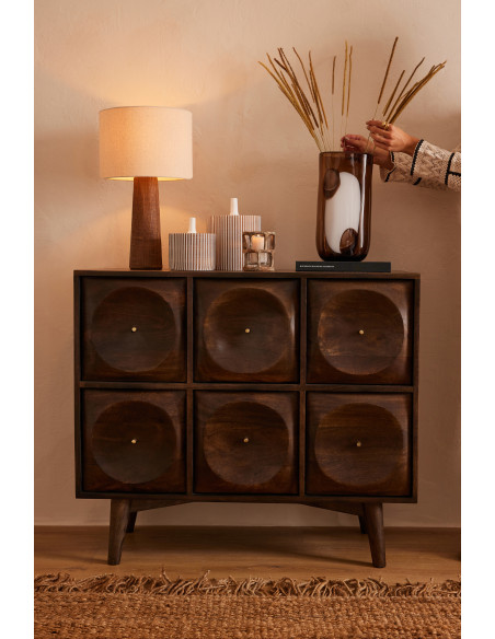 COMMODE CIRCLE DESIGN BOIS MAR (99x40x88cm) 