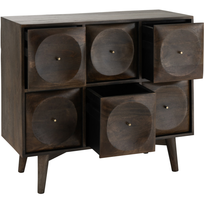 COMMODE CIRCLE DESIGN BOIS MAR (99x40x88cm) 