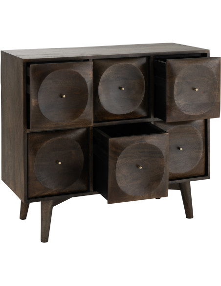 COMMODE CIRCLE DESIGN BOIS MAR (99x40x88cm) 