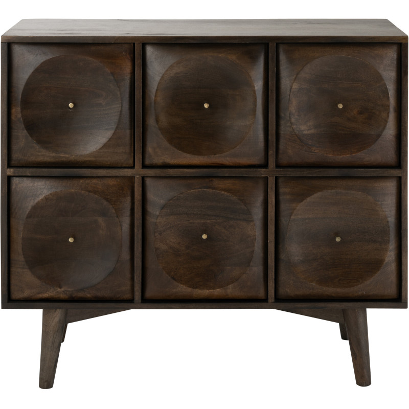 COMMODE CIRCLE DESIGN BOIS MAR (99x40x88cm) 