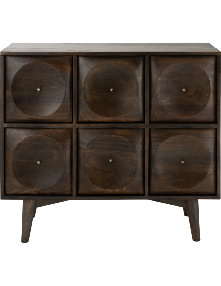 COMMODE CIRCLE DESIGN BOIS MAR (99x40x88cm) 