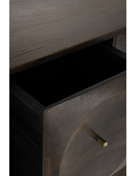 COMMODE CIRCLE DESIGN BOIS MAR (99x40x88cm) 