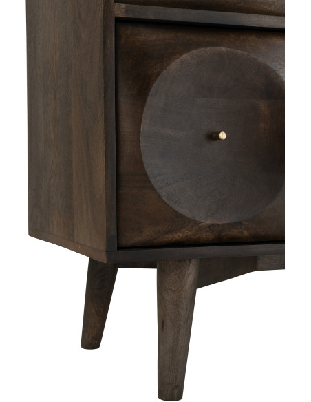 COMMODE CIRCLE DESIGN BOIS MAR (99x40x88cm) 
