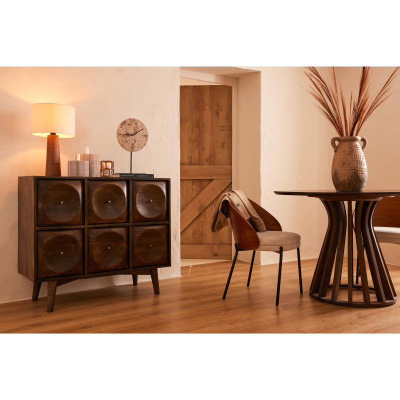 COMMODE CIRCLE DESIGN BOIS MAR (99x40x88cm) 