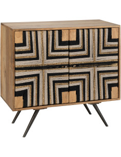 MEUB MOTIF FIL TISS BS NAT/NOI (92x41x82cm) 