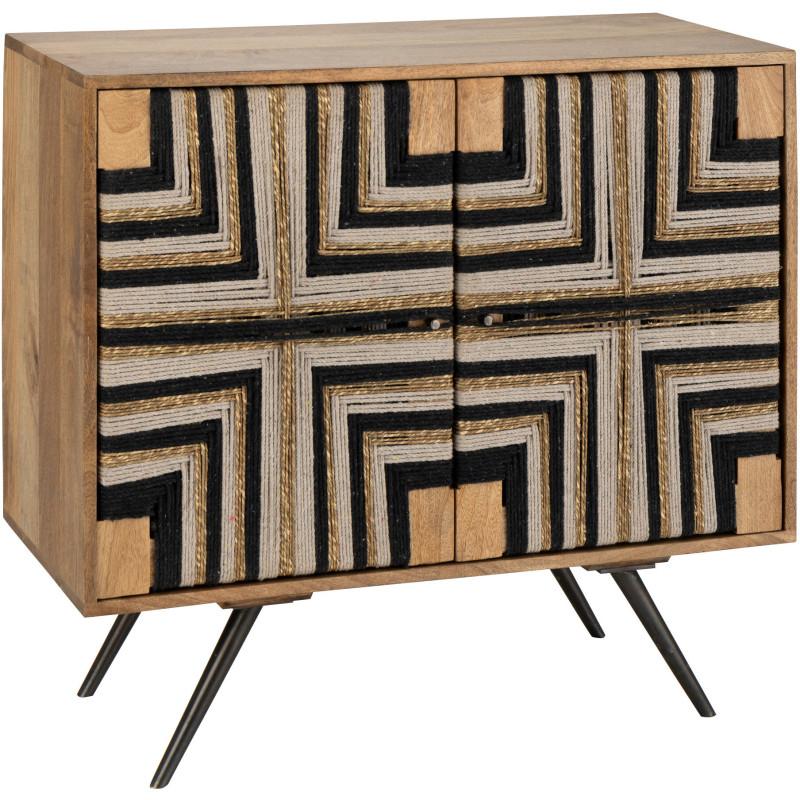 MEUB MOTIF FIL TISS BS NAT/NOI (92x41x82cm) 