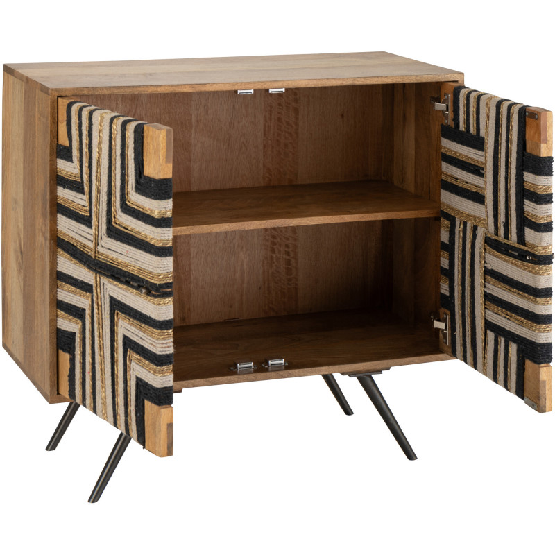 MEUB MOTIF FIL TISS BS NAT/NOI (92x41x82cm) 