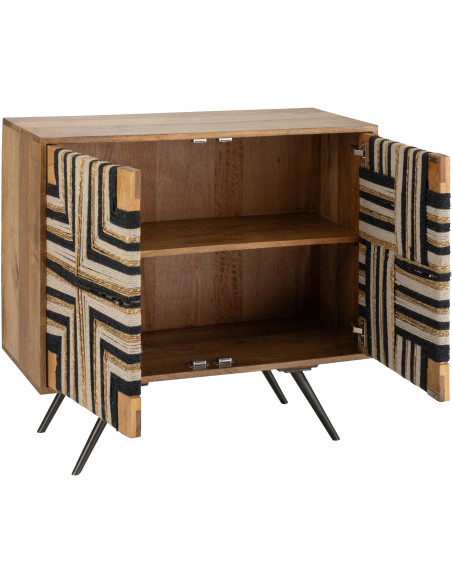 MEUB MOTIF FIL TISS BS NAT/NOI (92x41x82cm) 