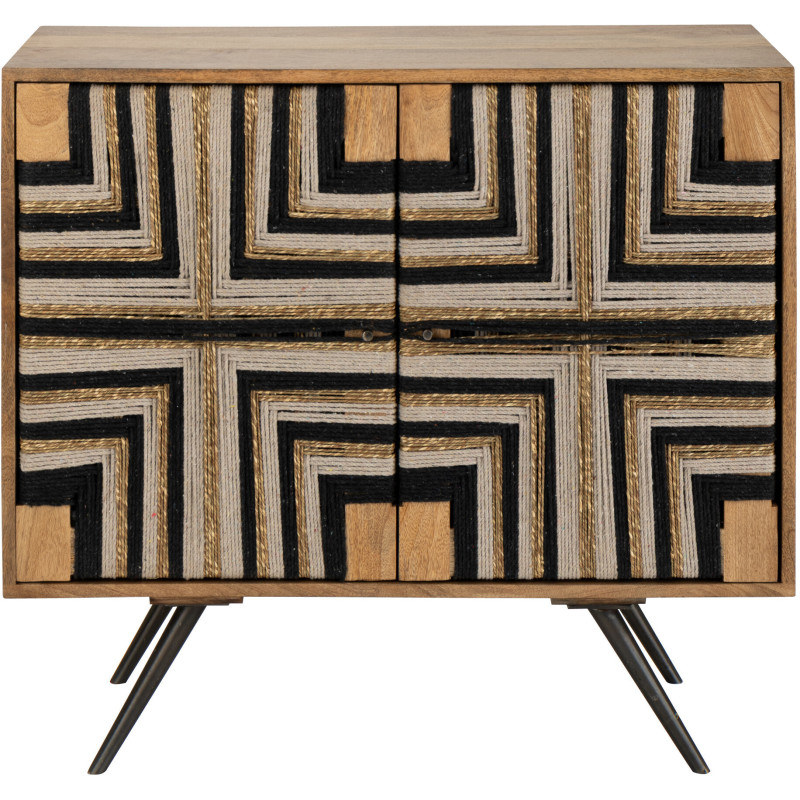 MEUB MOTIF FIL TISS BS NAT/NOI (92x41x82cm) 