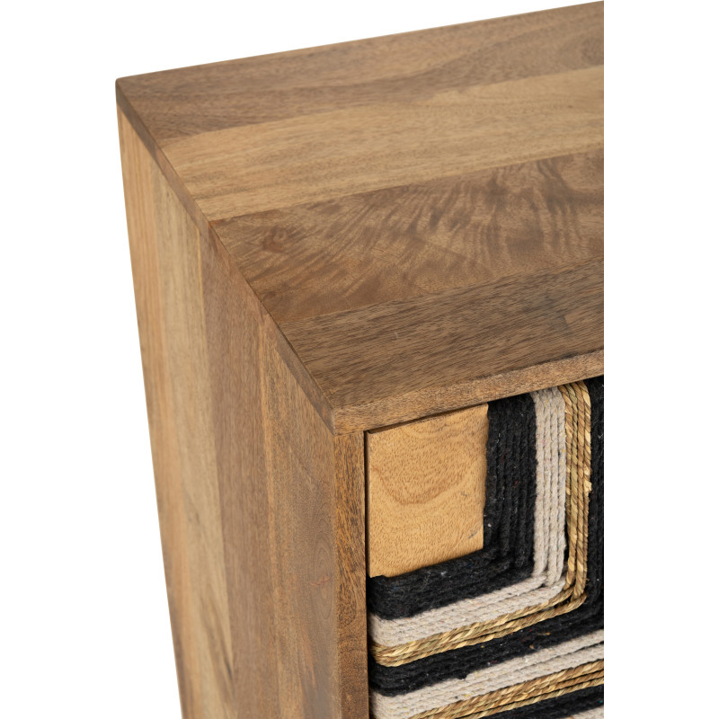 MEUB MOTIF FIL TISS BS NAT/NOI (92x41x82cm) 