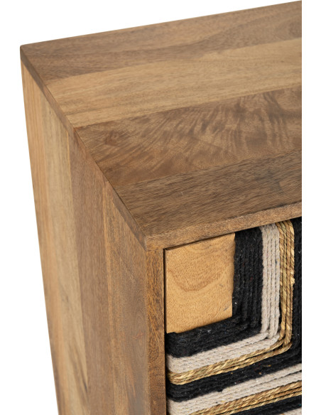 MEUB MOTIF FIL TISS BS NAT/NOI (92x41x82cm) 