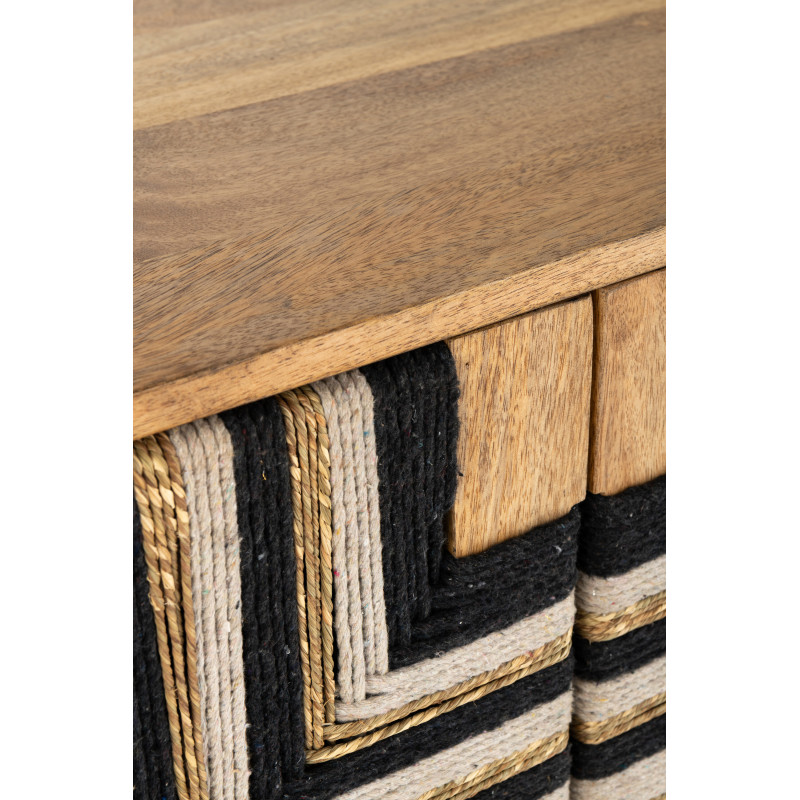 MEUB MOTIF FIL TISS BS NAT/NOI (92x41x82cm) 