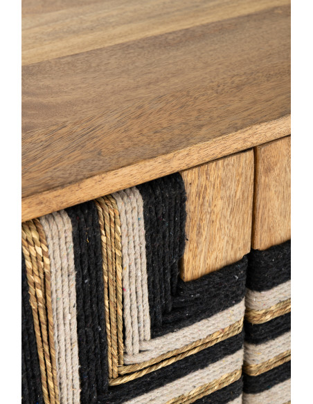 MEUB MOTIF FIL TISS BS NAT/NOI (92x41x82cm) 