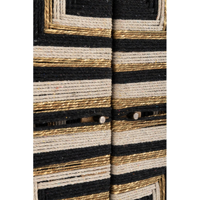 MEUB MOTIF FIL TISS BS NAT/NOI (92x41x82cm) 